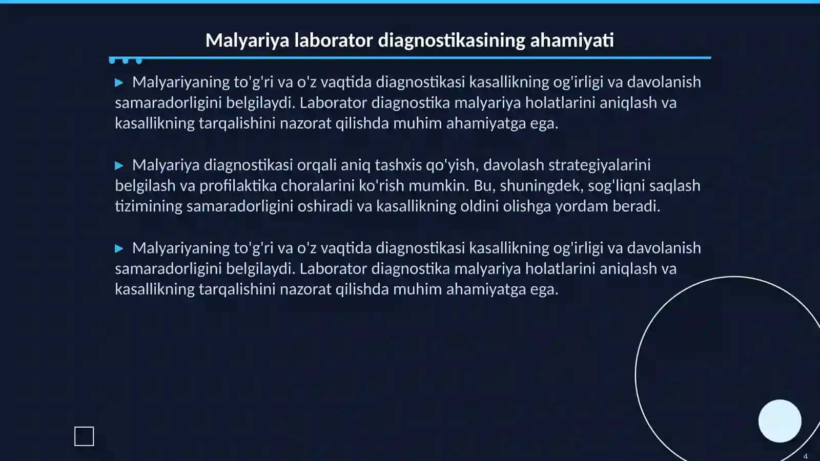 Malyariya laborator diagnostikasi 4