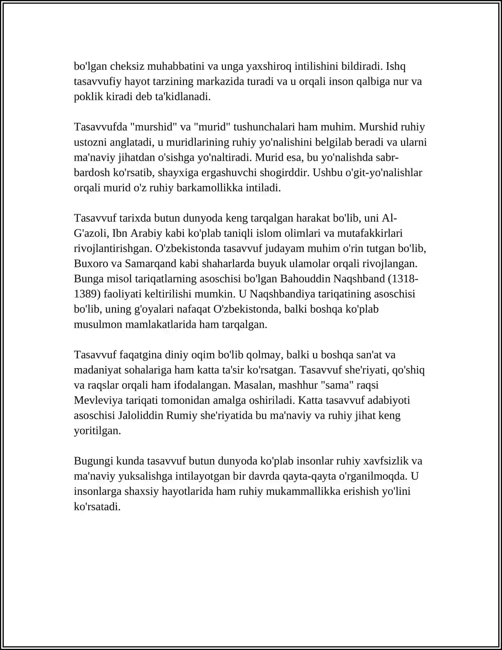 TASAVVUF TARIQATI VA XOZIRGI ZAMON 4