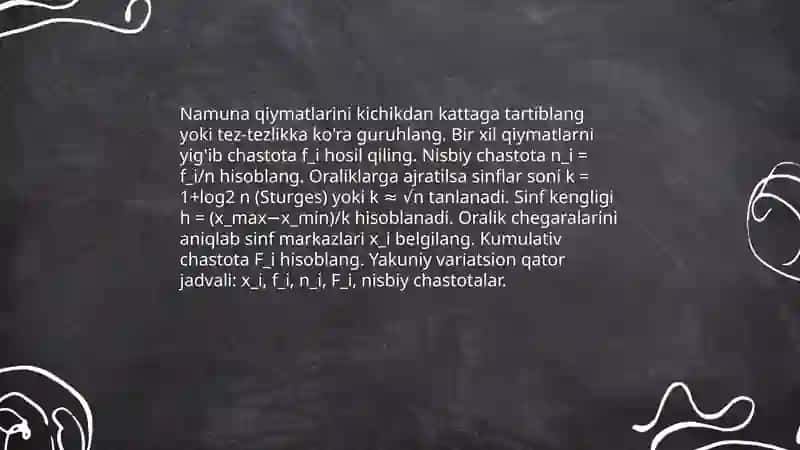 Variatsiya va variatsion qatorlar 4