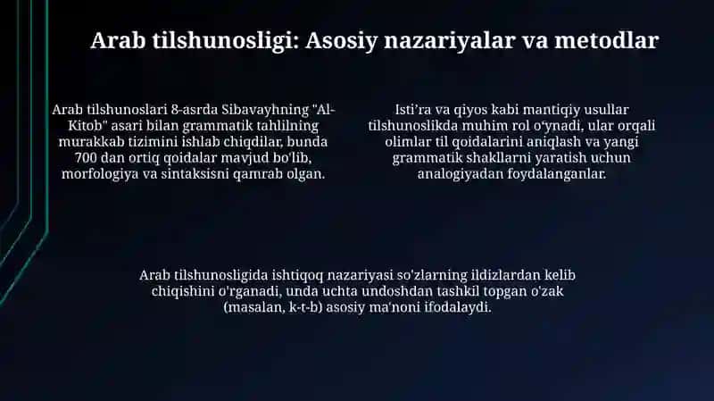 Oʻrta asrlar tilshunosligi( Arab, Oʻrta Osiyo, yevropa, Rus tilshunosligi) 4