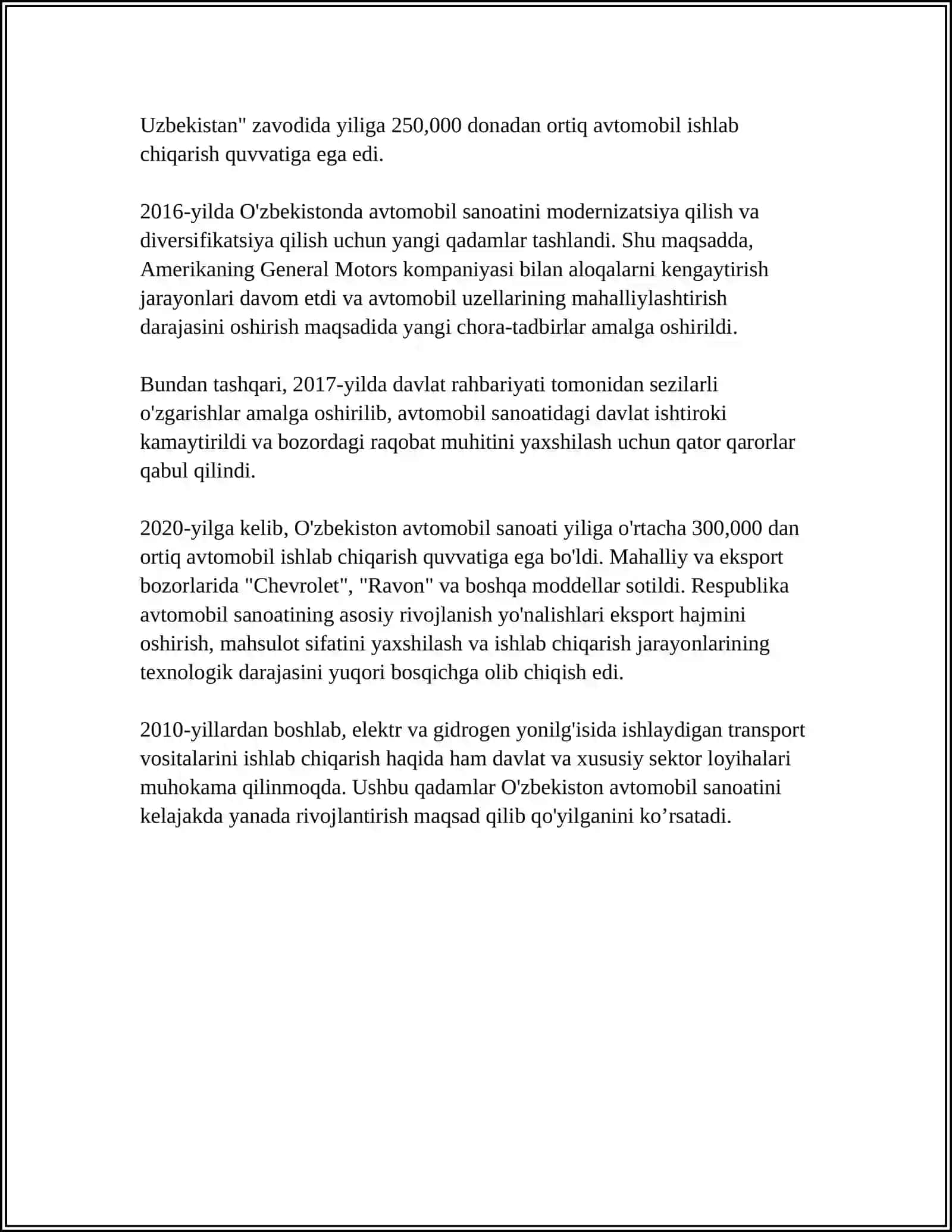 O'zbekistonda avtomobil sanoatining tarixi 4