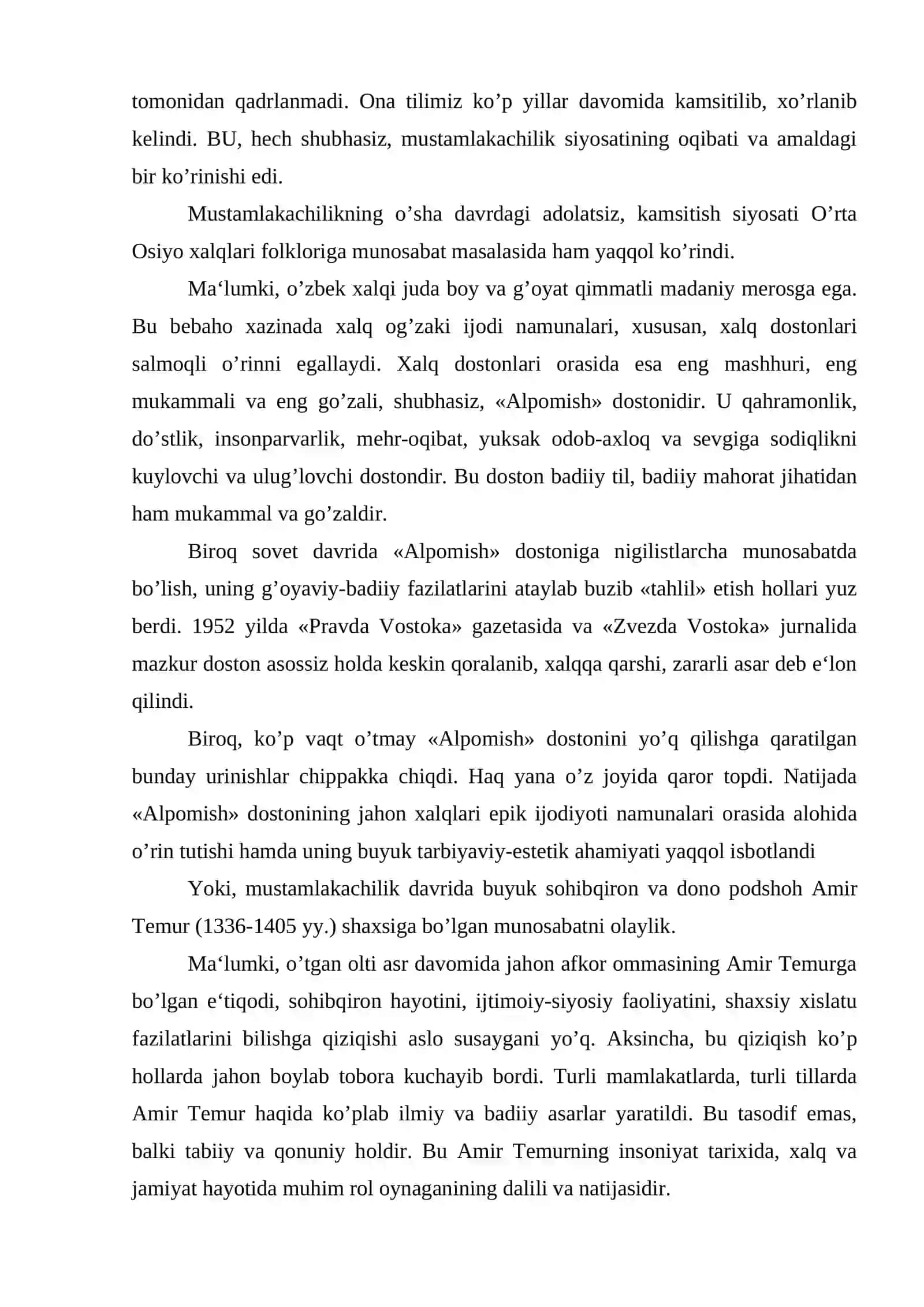 Hozirgi adabiy jarayon kursining maqsad va vazifalari 4