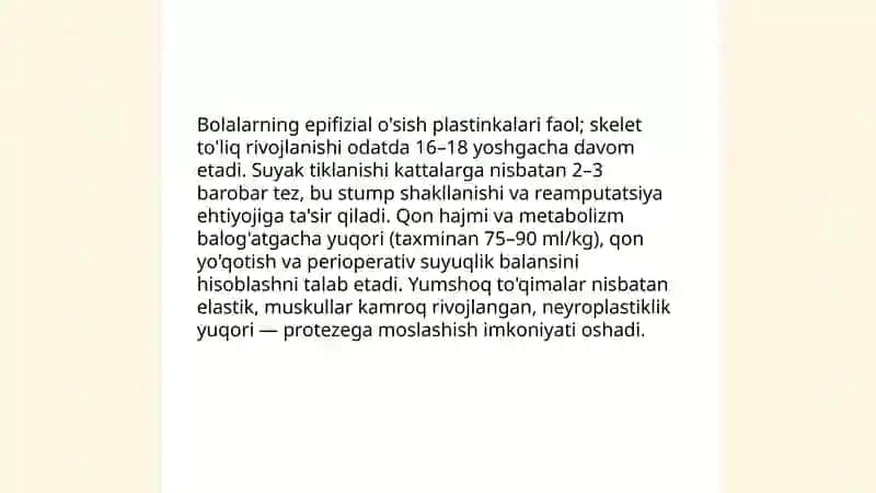 Bolalarda bajariladigan amputatsiya xususiyatlari 4
