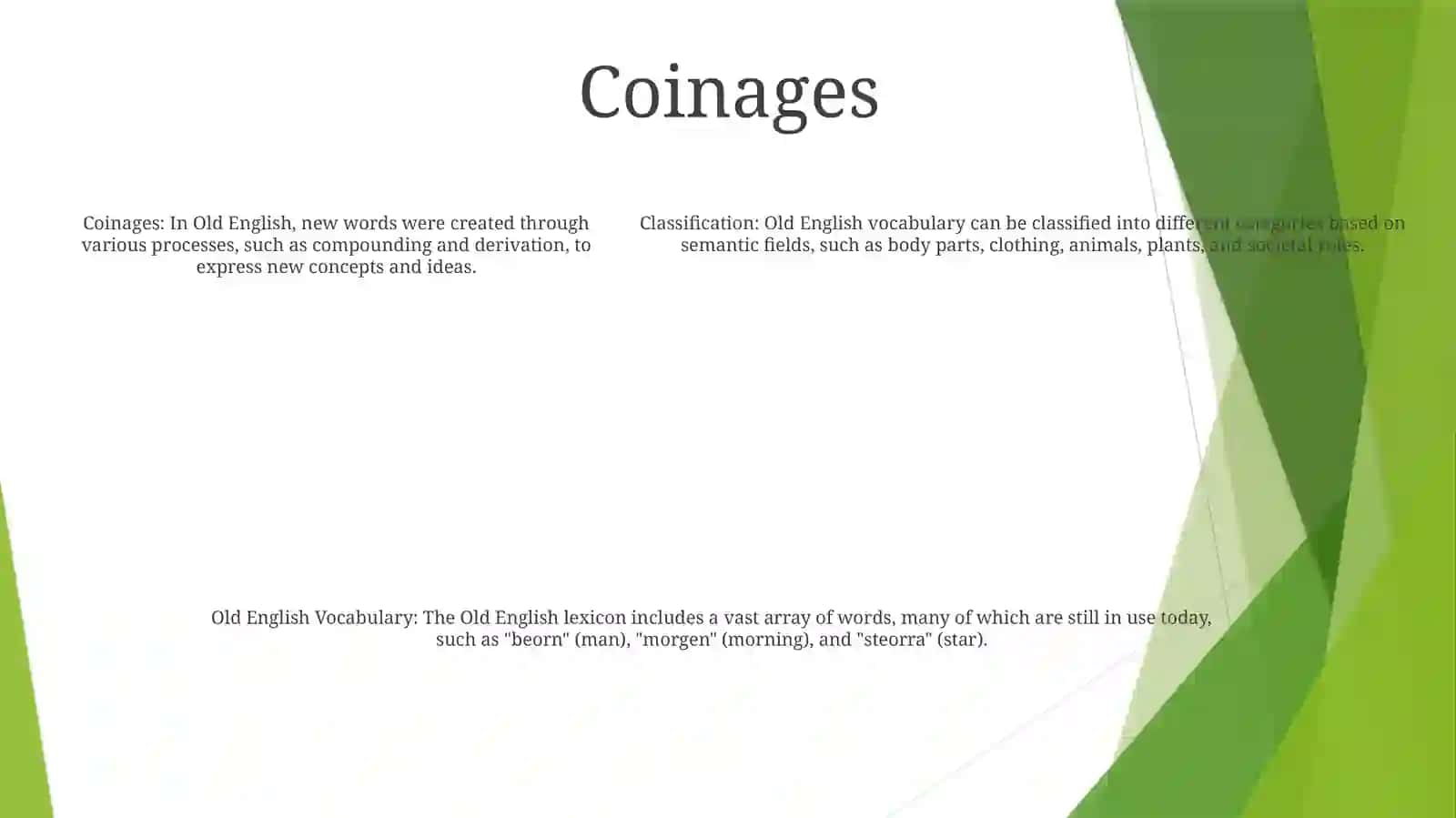 Classification Of Old English Vocabulary 4