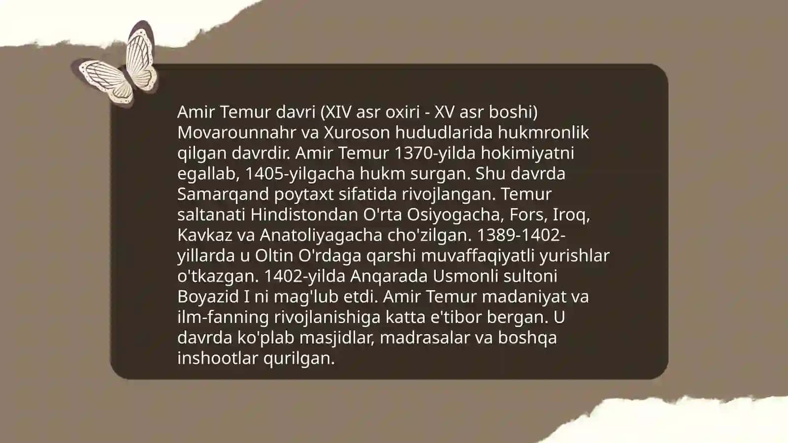 O'zbekiston tarixiy davrlari 4