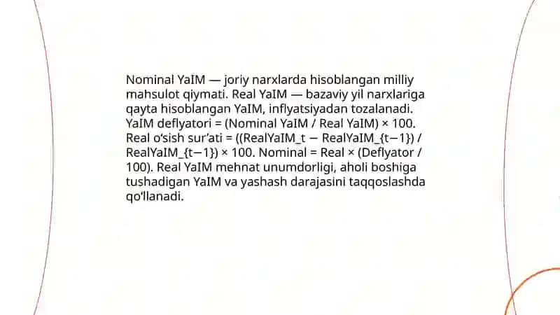 Yalpi ichki mahsulot (YaIM) 4