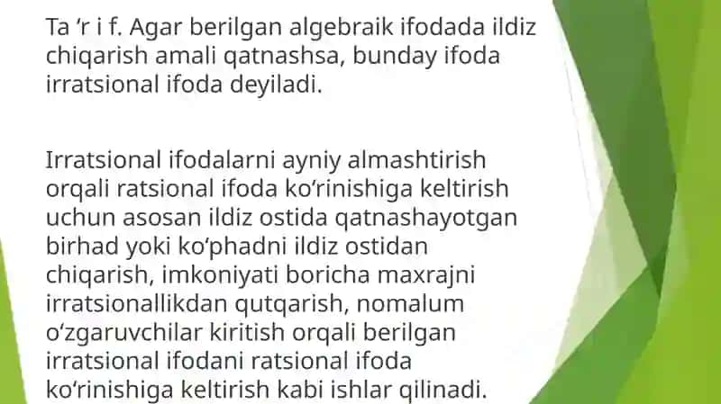 Irratsionalifodalarni integrallash 4