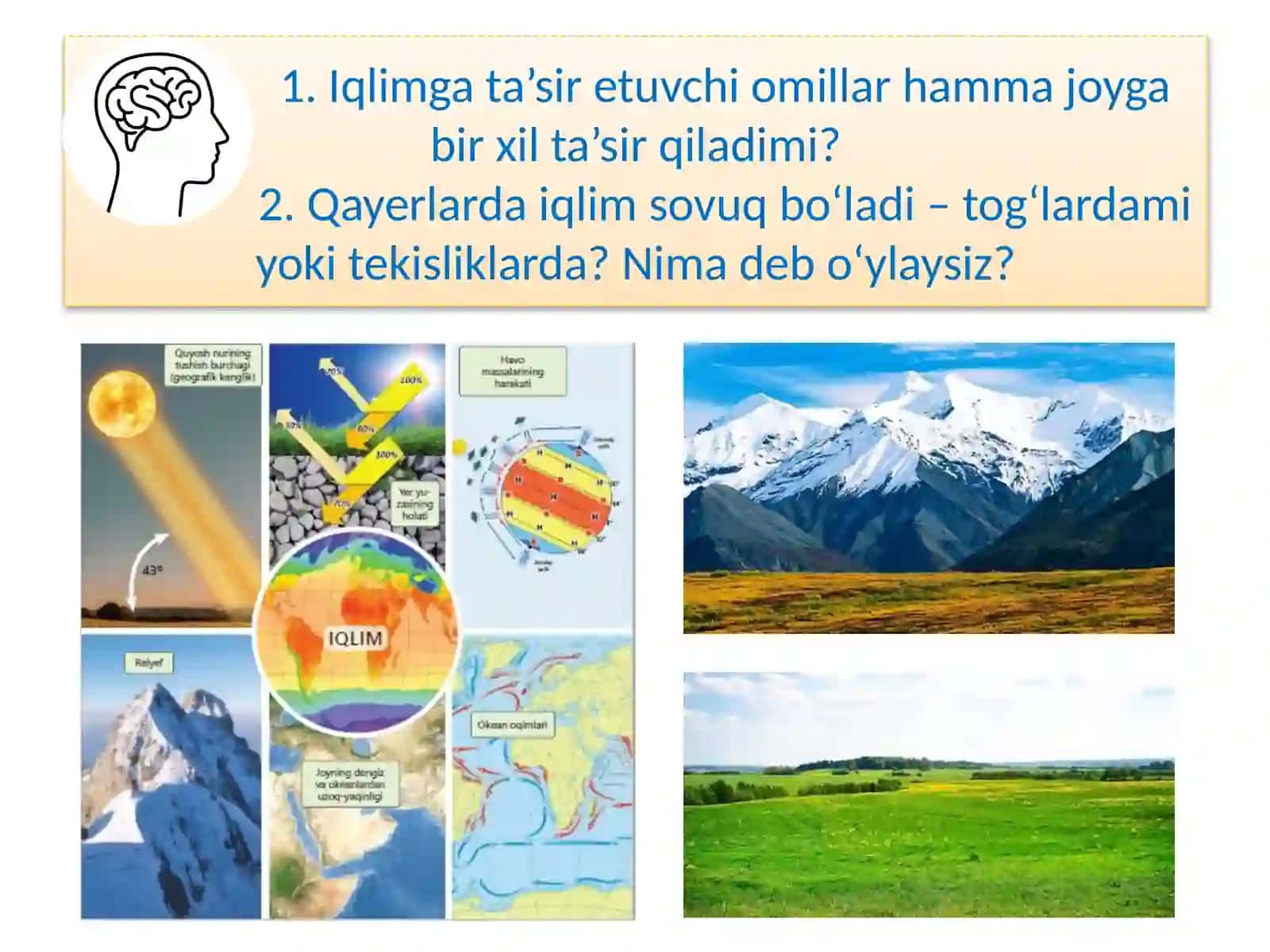 Iqlimga ta'sir etuvchi omillar 4