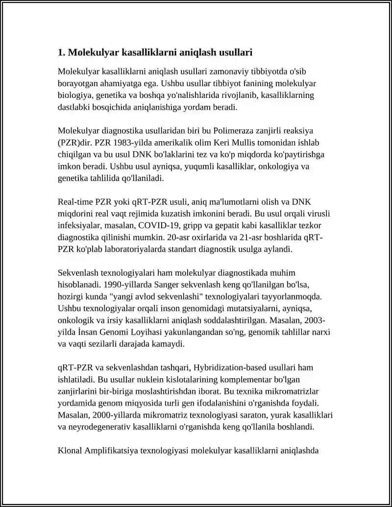 MOLEKULYAR KASALLIKLAR VA ULARNING OQIBATLARI 4