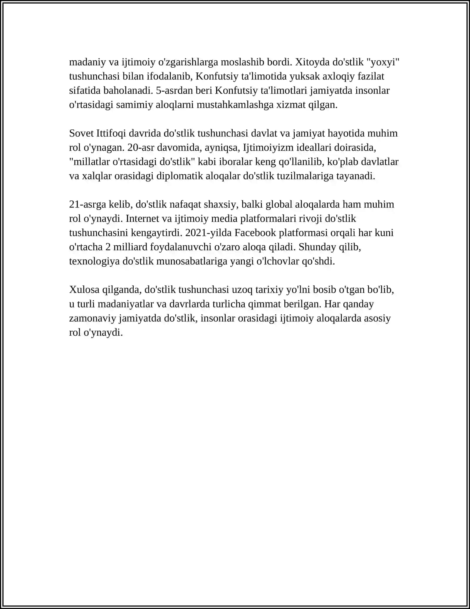 DO'STLIKNING TARIXI 4