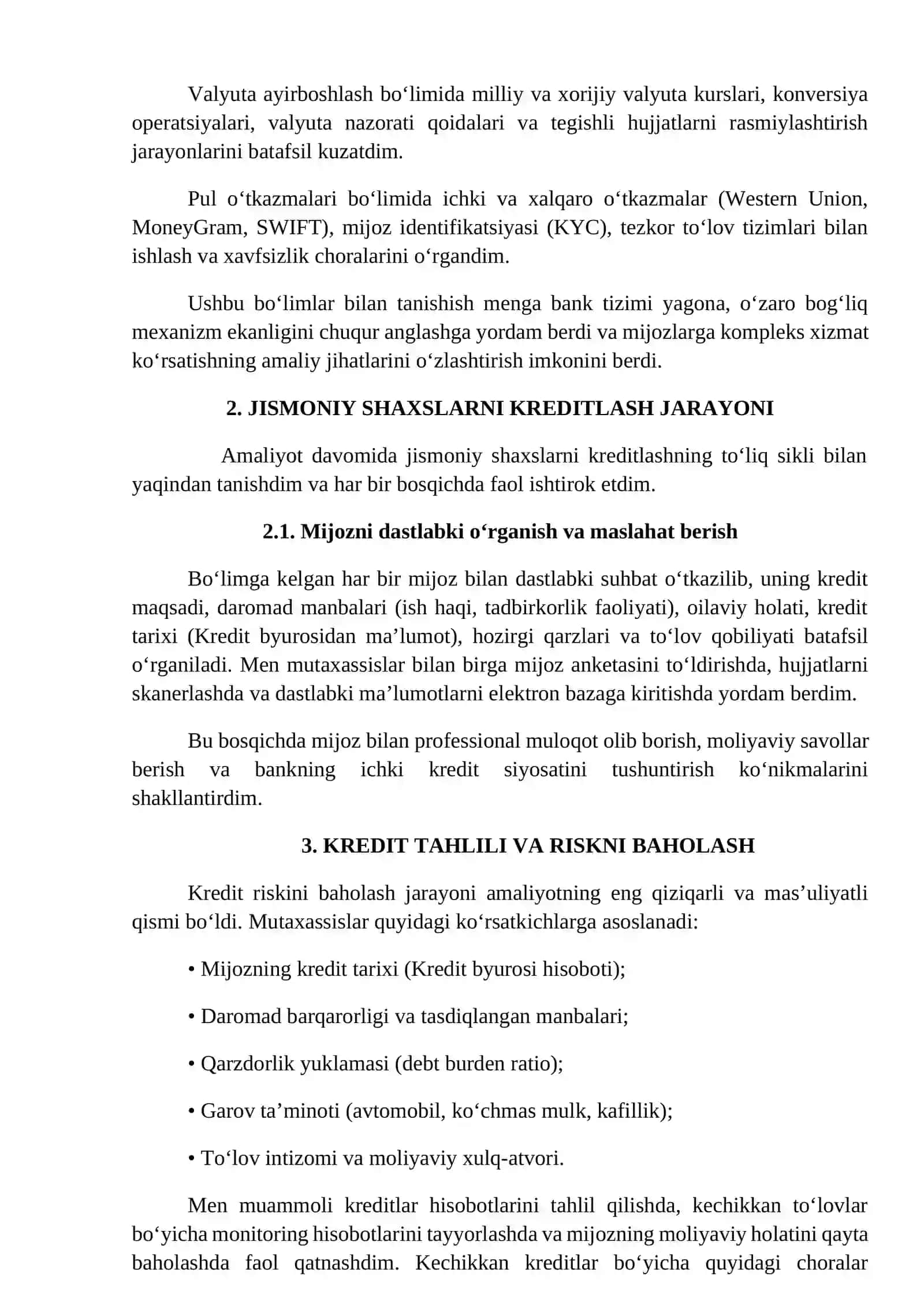 BITIRUV MALAKAVIY AMALIYOT. IPAK YOLI BANK 4