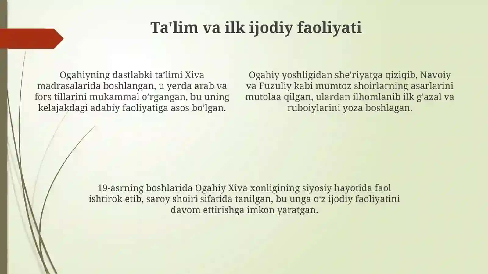 Ogahiyning hayoti va ijodi 4