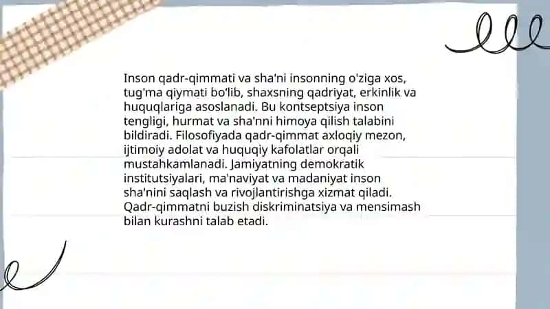 Inson va qadriyatlar falsafasi 4