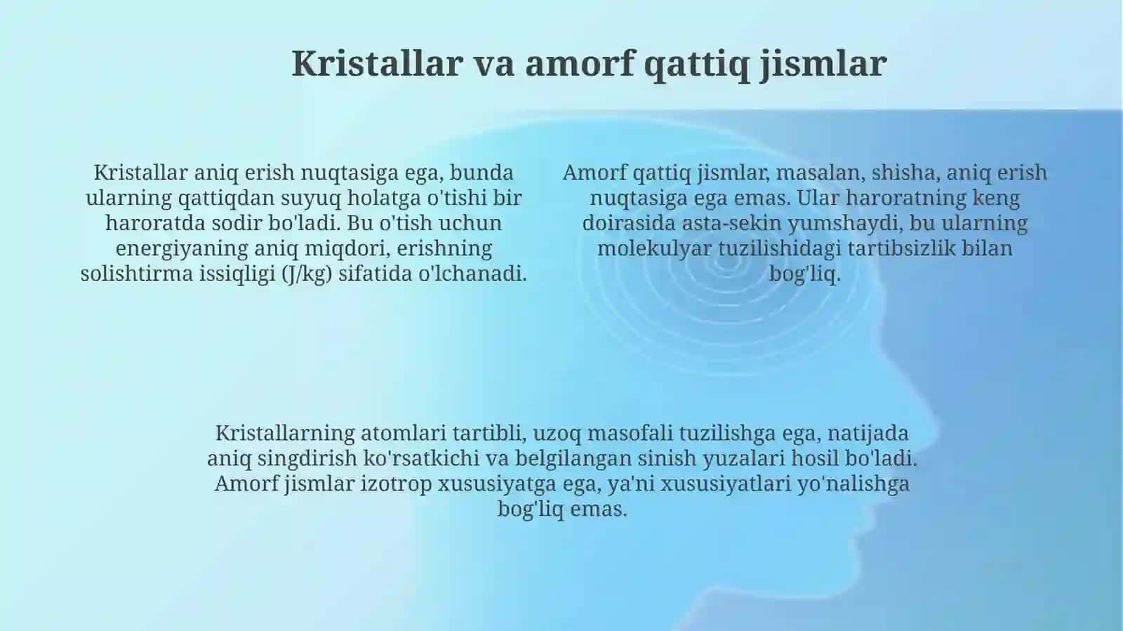 Moddaning solishtirma erish issiqligi 4