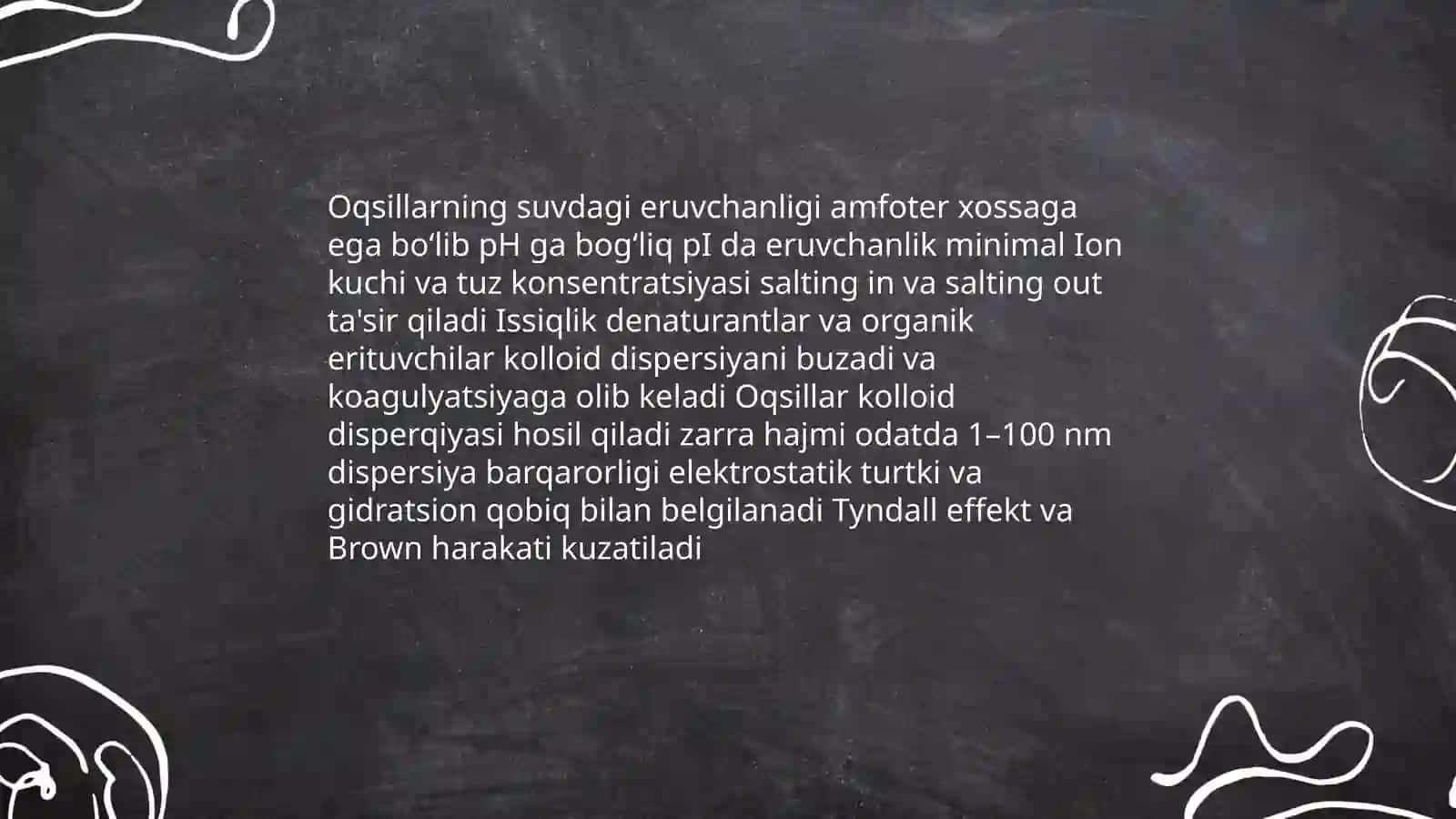 Oqsillarning Fizik - Kimyoviy Xossalari 4