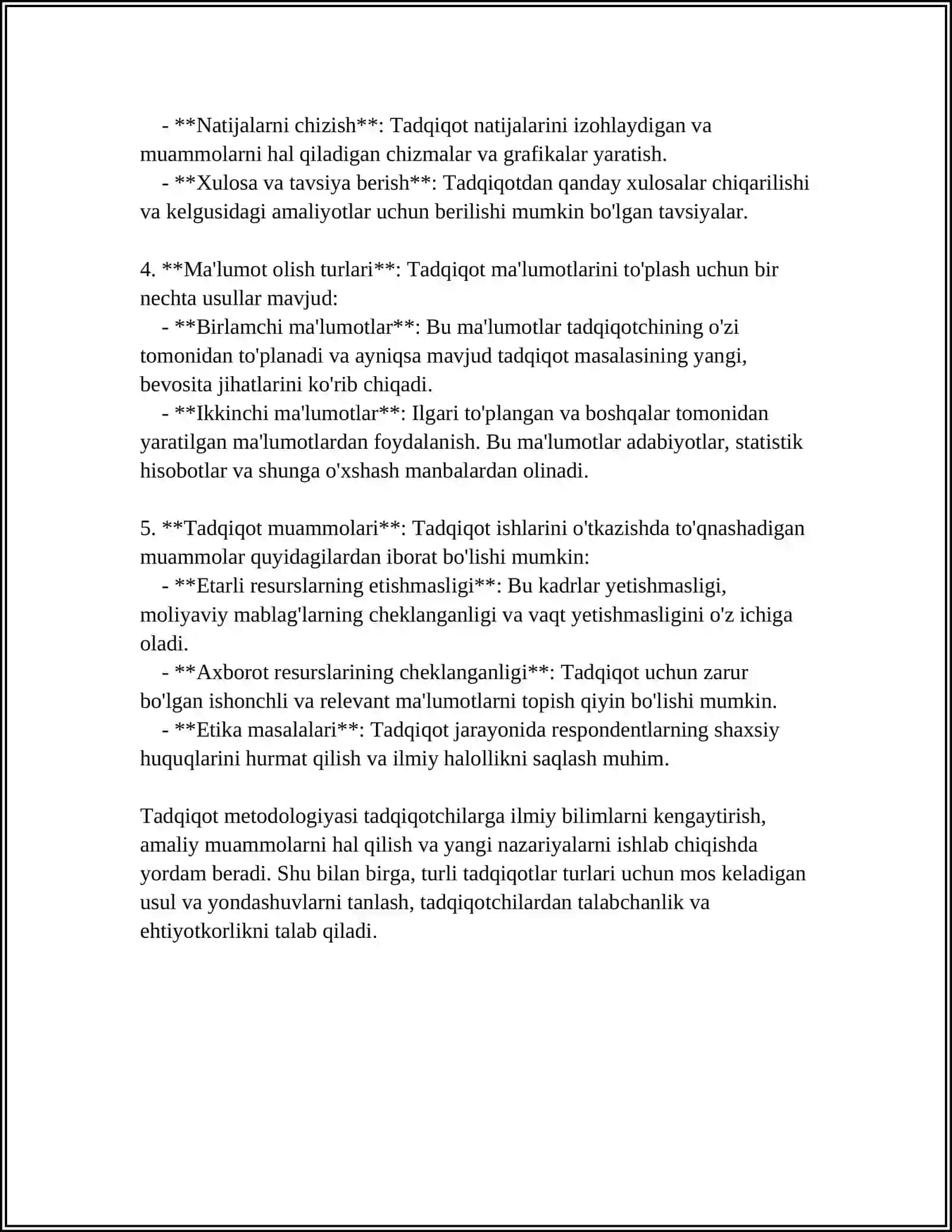 Tadqiqotning Ilmiy Darajasi 4