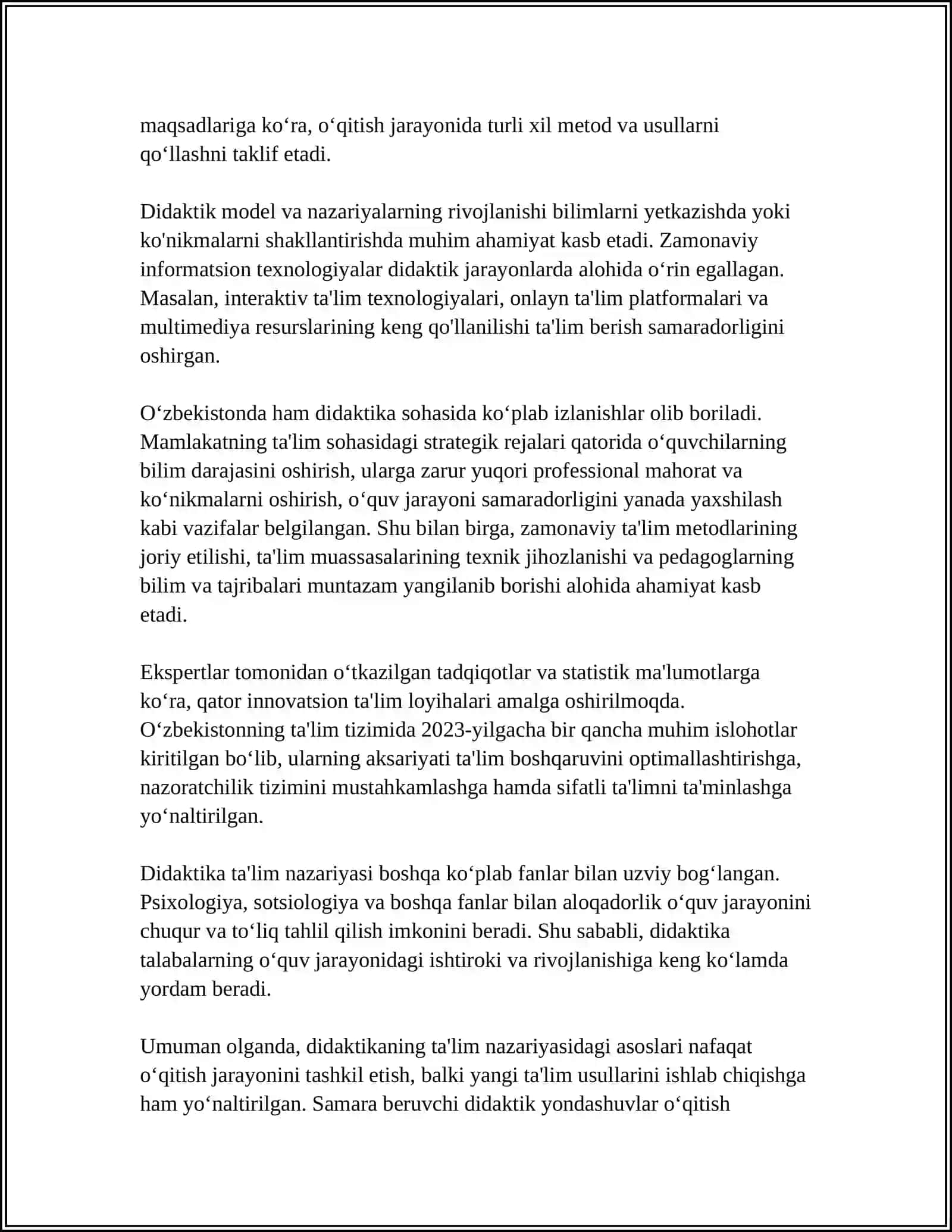 DIDAKTIKA TA'LIM NAZARIYASI 4