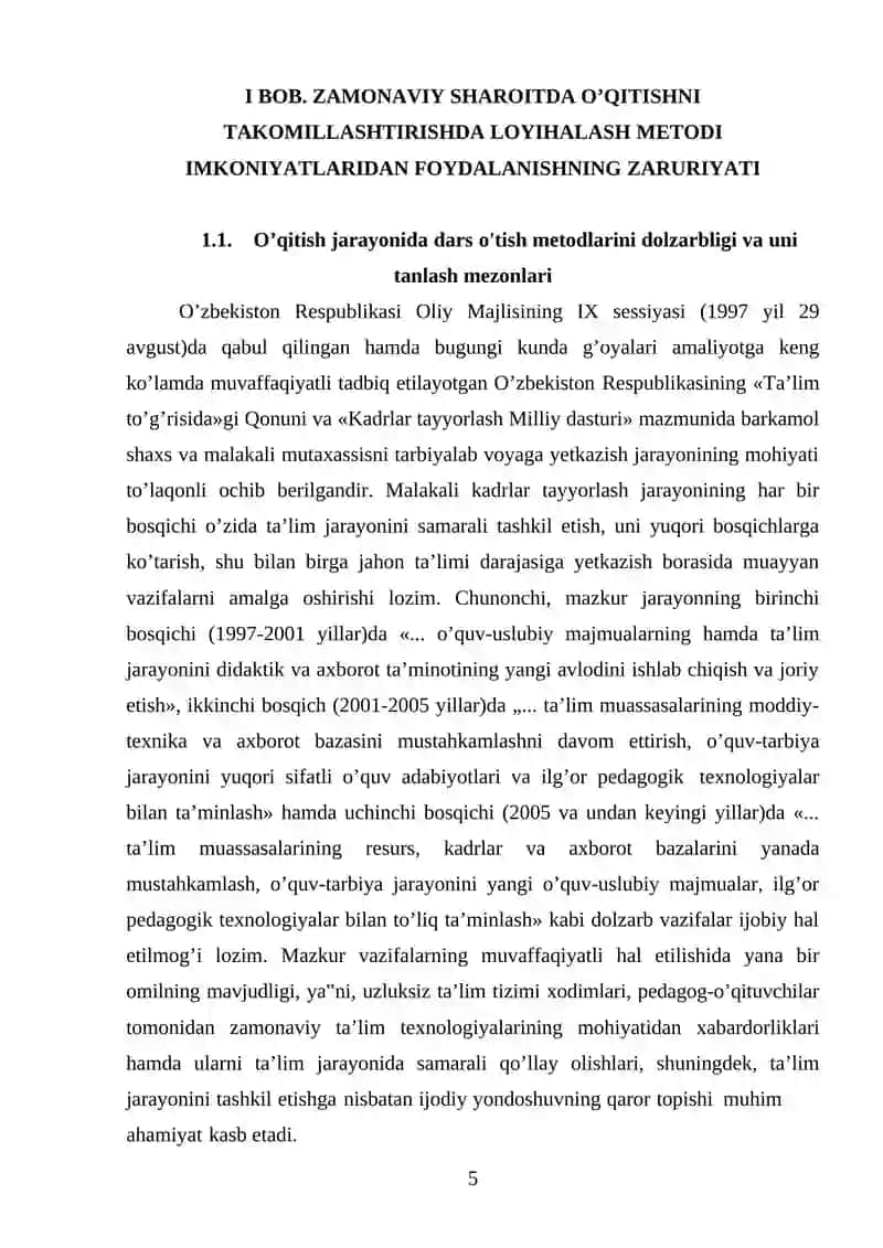 Proyekt metodining pedogogik, psixologik, metodik asoslari 4