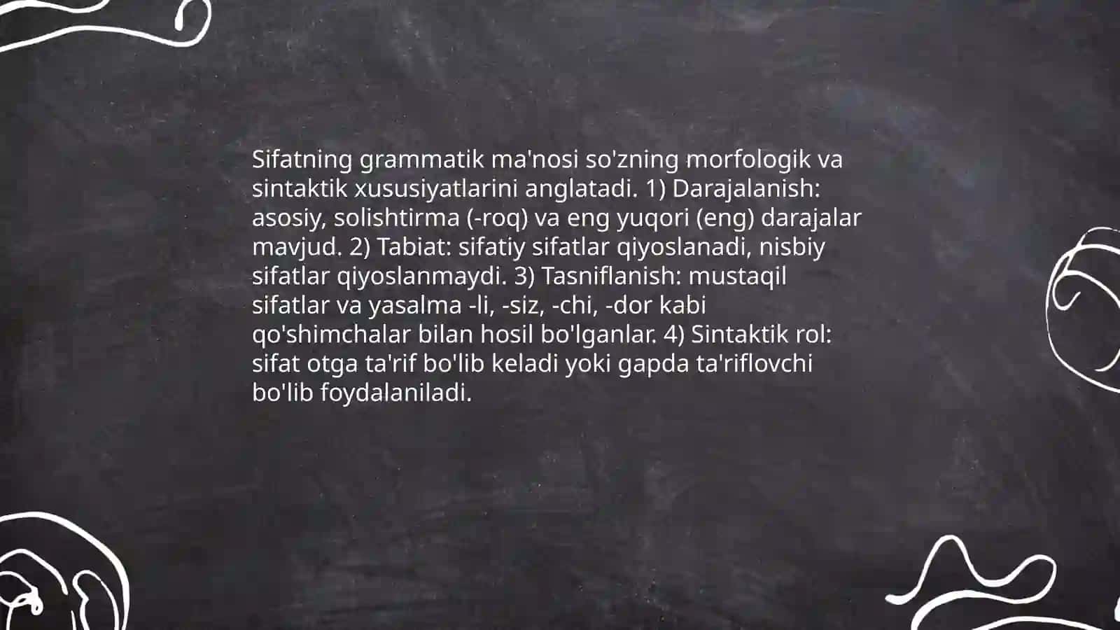 Sifatning ma'no turlari 4