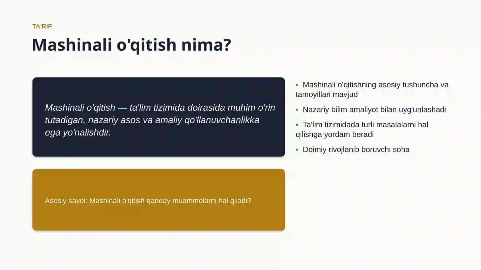 Mashinali o'qitish 4