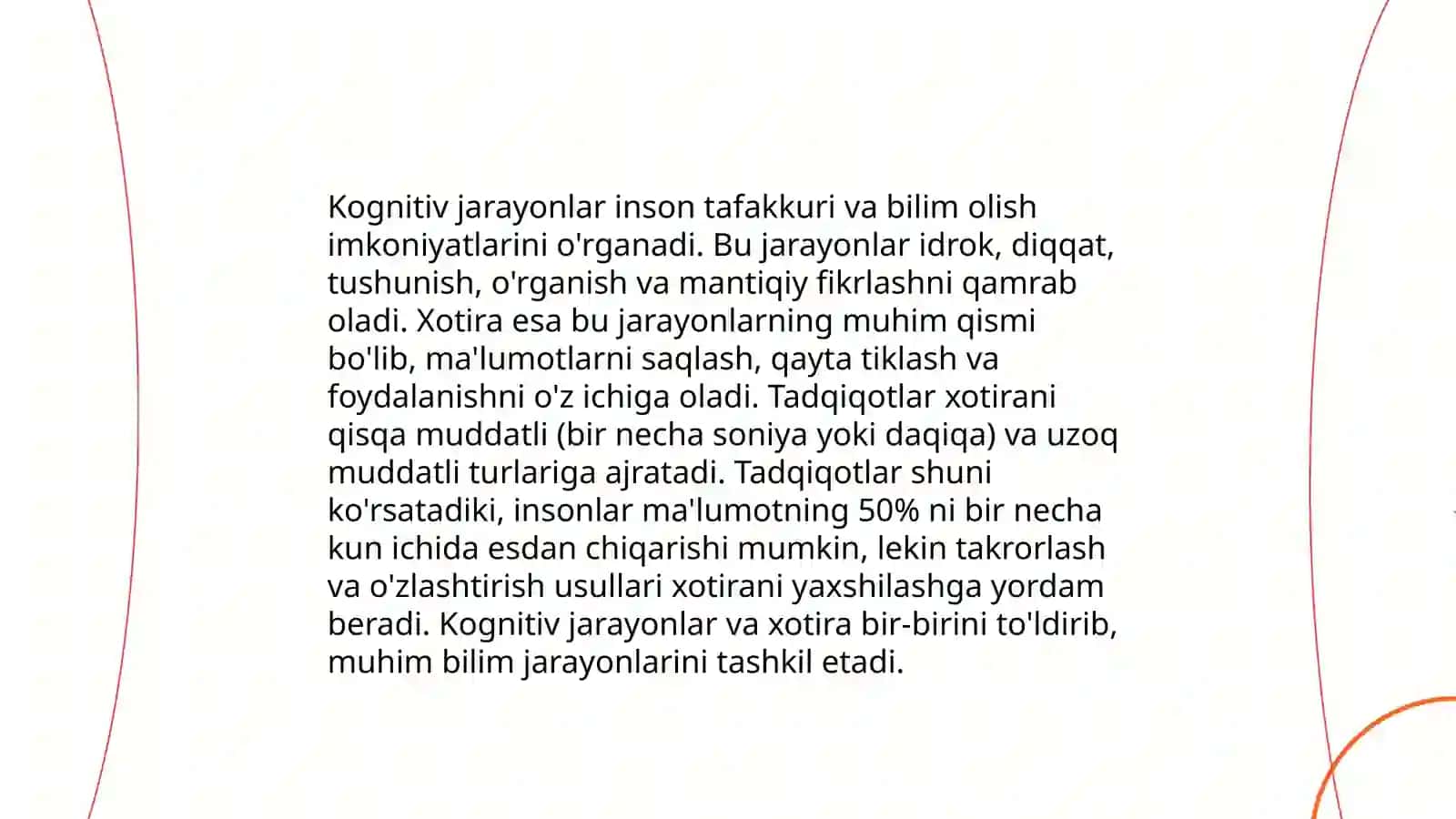 Xotira turlari va uning jarayonlari 4