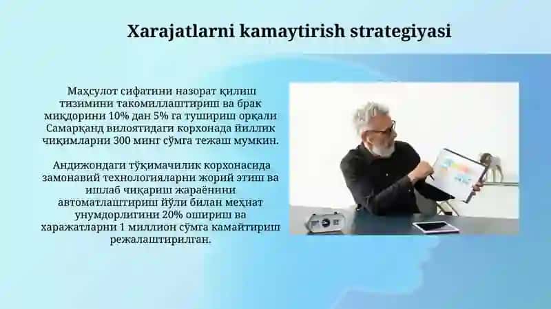 Ishlabchiqarish maromiyligi tahlili 4