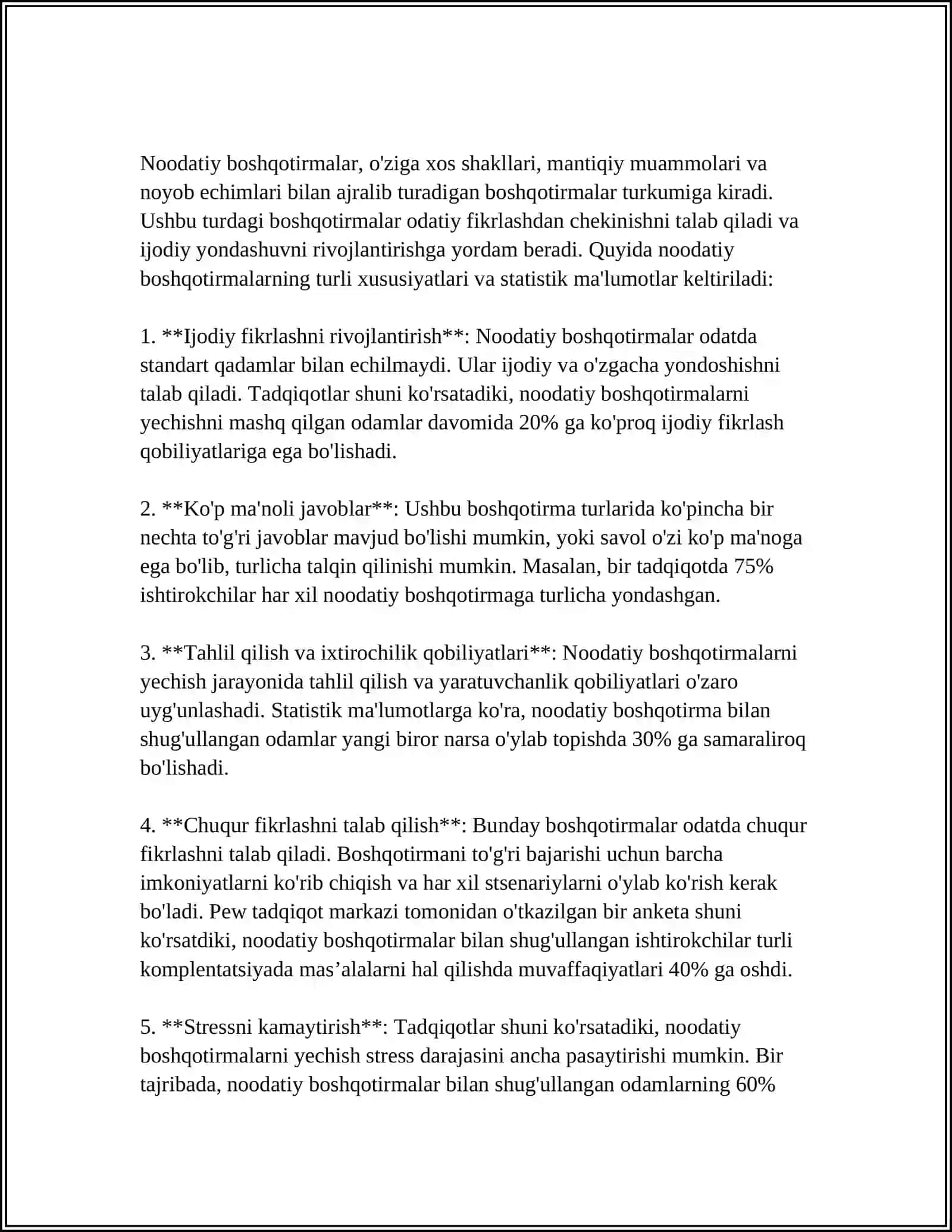 NOODATIY BOSHQOTIRMA 10TA VA UNING TURLARI 4