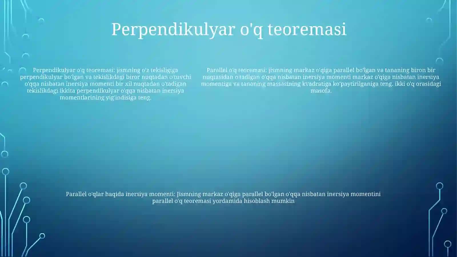 Paralel Oqlarga Nisbatan Inertsiy Mamentlari 4