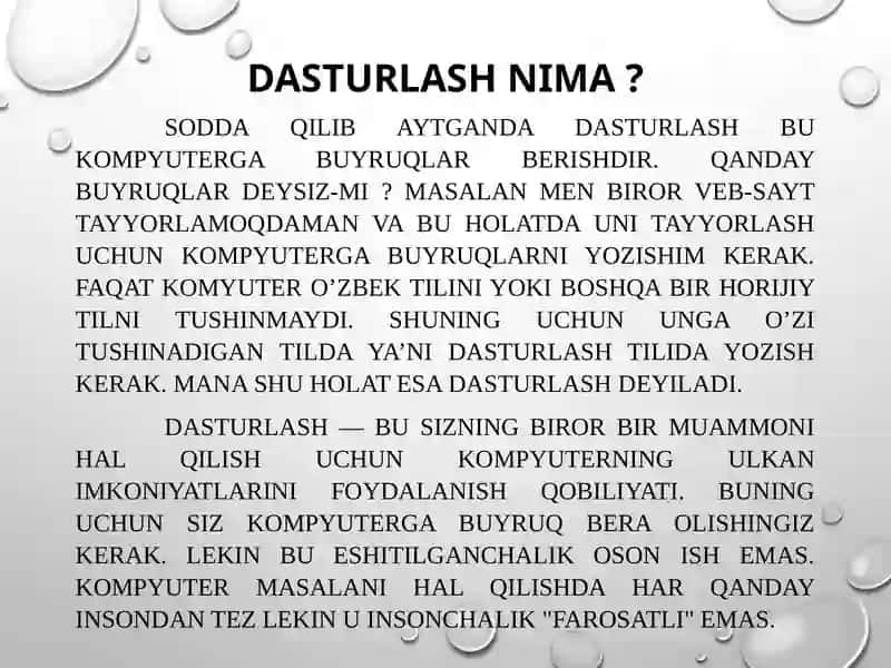 Dasturlashning maqsadi va vazifalari 4