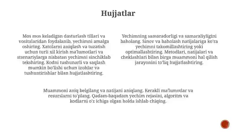 Masalalarni komputerda yechish bosqichlari 4