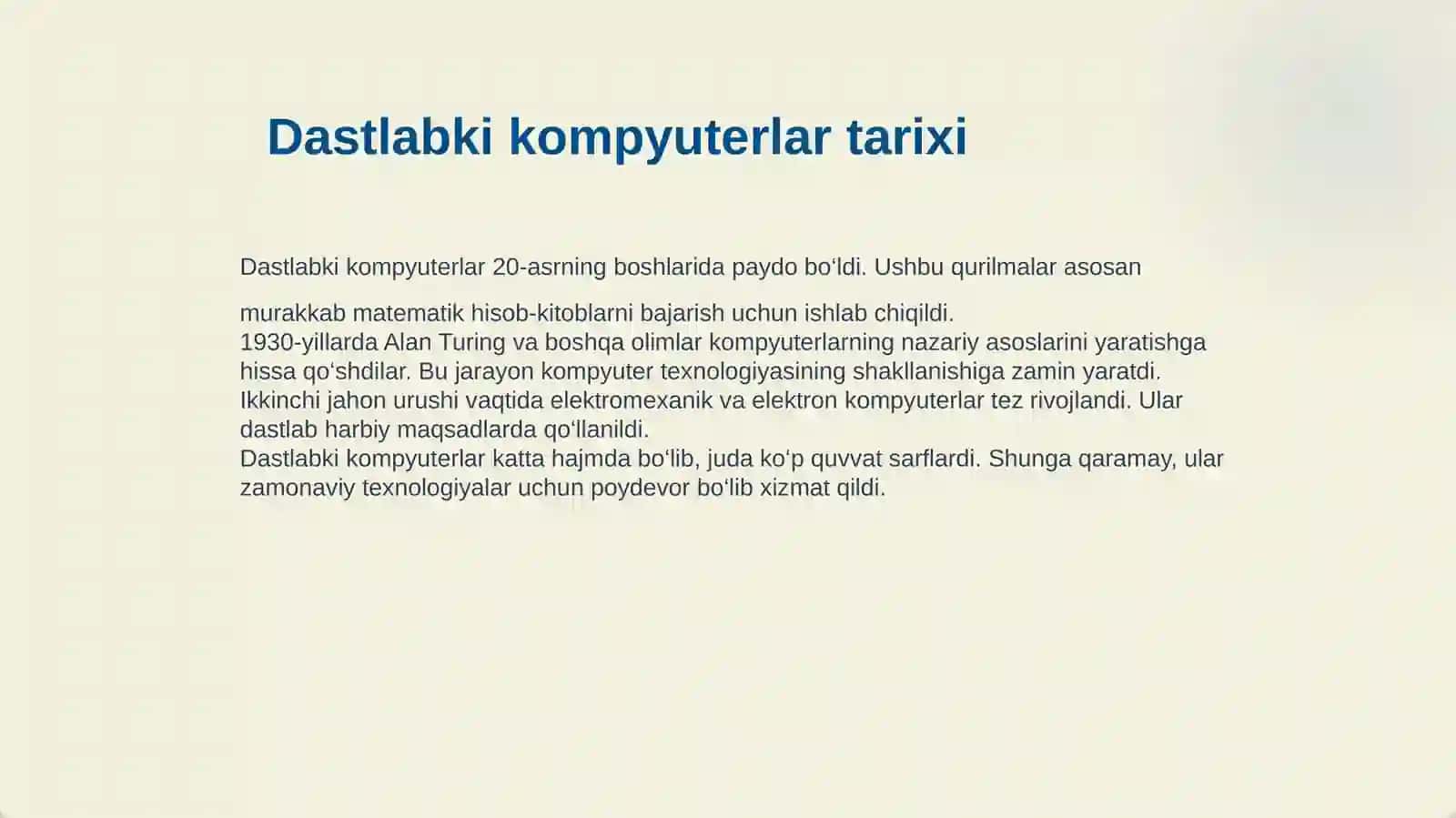 AXBOROT TEXNILOGIYALARINING RIVOJLANISH TARIXI 4