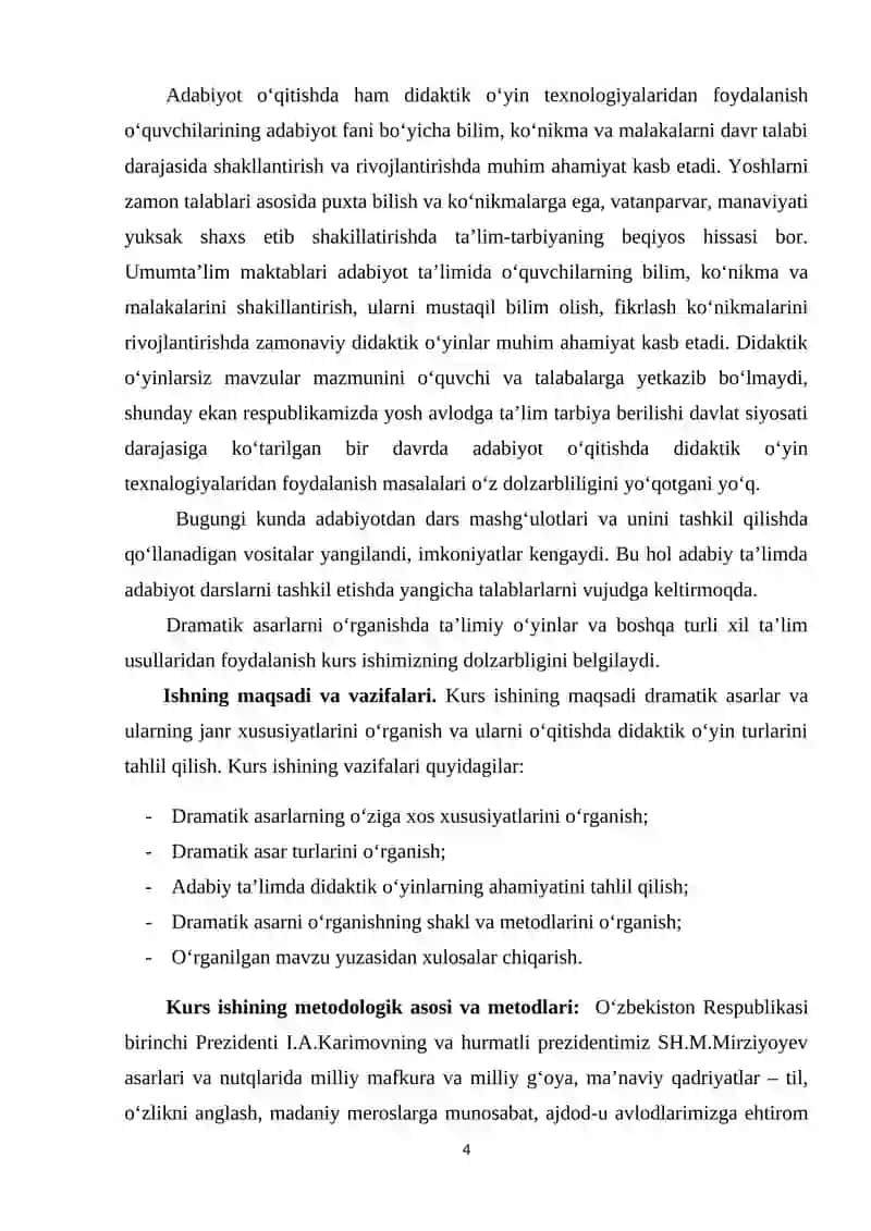 Dramatik asarlar bilan ishlashda ta'limiy o'yinlardan foydalanish 4