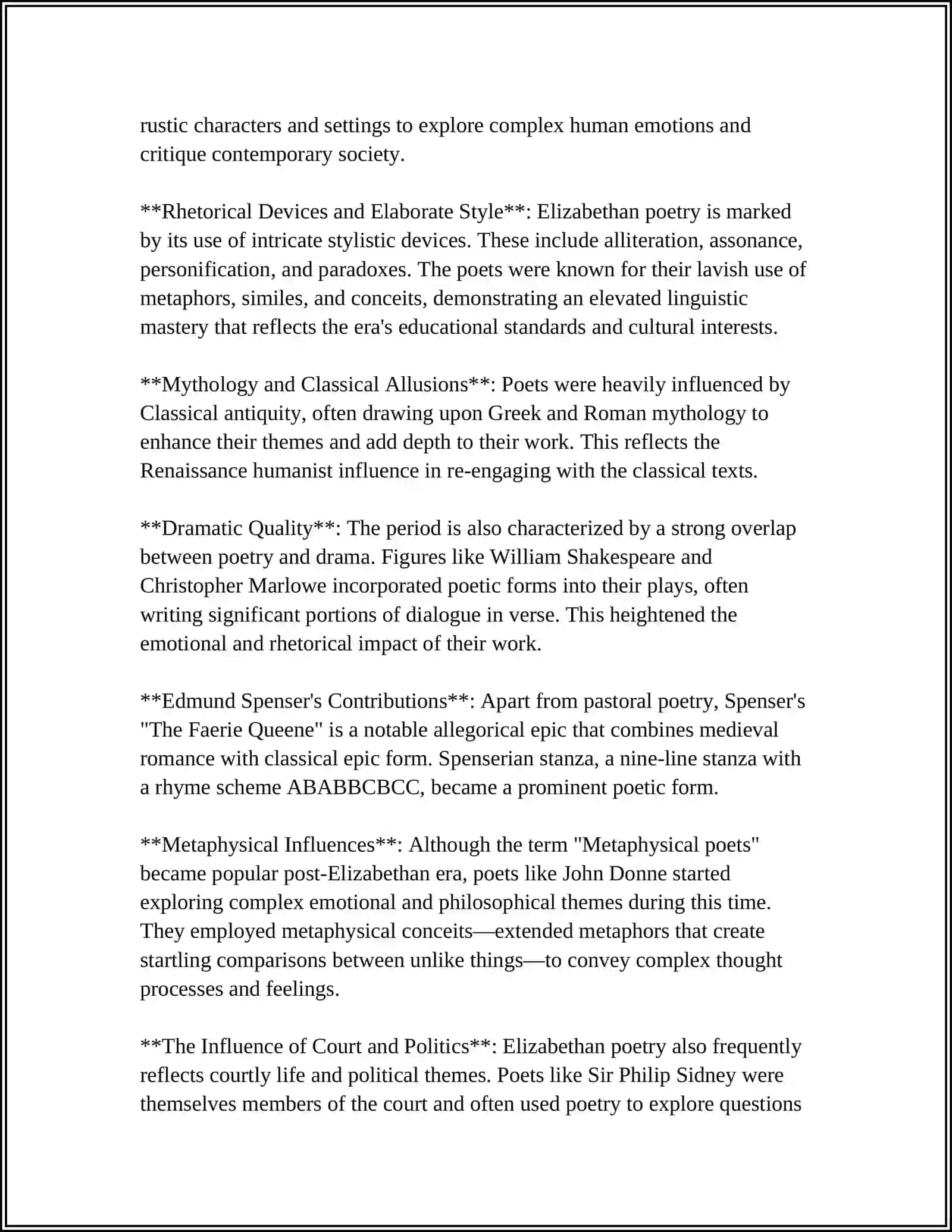 Characteristics of Elizabethan Poetry 4