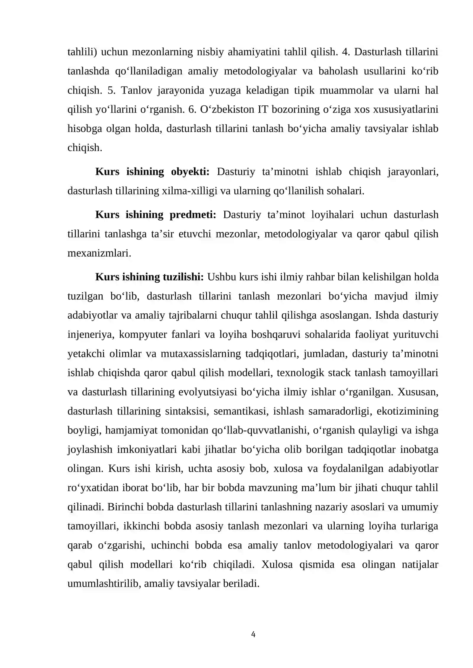 Dasturlash tillarini tanlash mezonlari 4