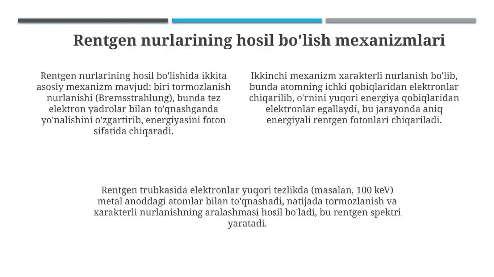 Rentgen nurlari.Mutlaqo qora jism muommosi 4