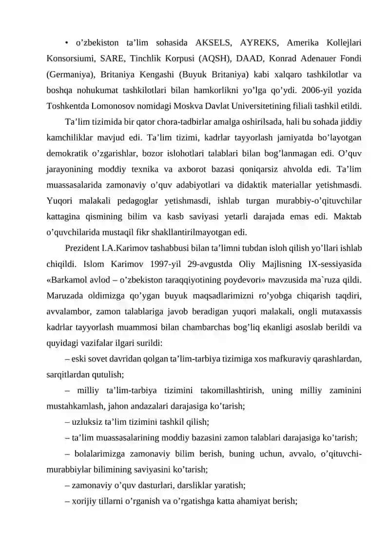 Ta'lim sohasidagi o'zgarishlar 4