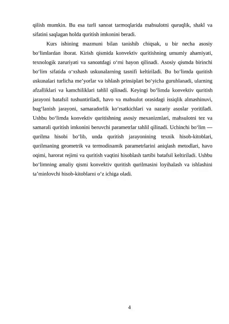Konvektiv quritish qurilmalarini hisoblash 4