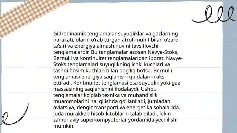 Suyuqlikning mehanik ahamiyati 4