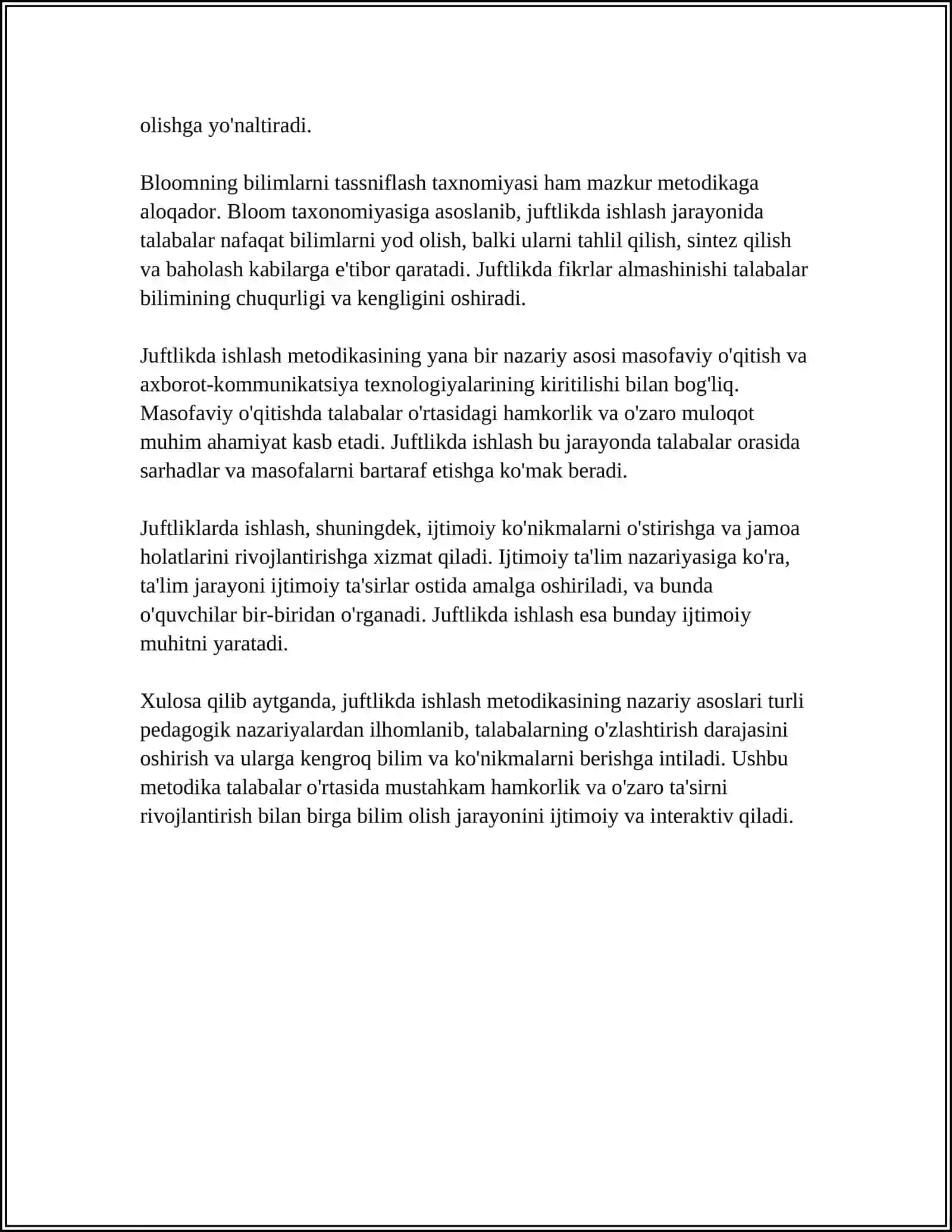 JUFTLIKDA ISHLASH METODIKASI 4