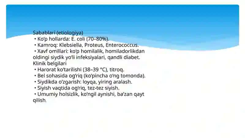 Homiladorlikda Pielonefrit 4