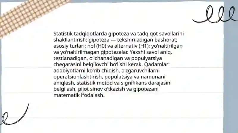 Statistik tadqiqotlarni tashkil etish 4