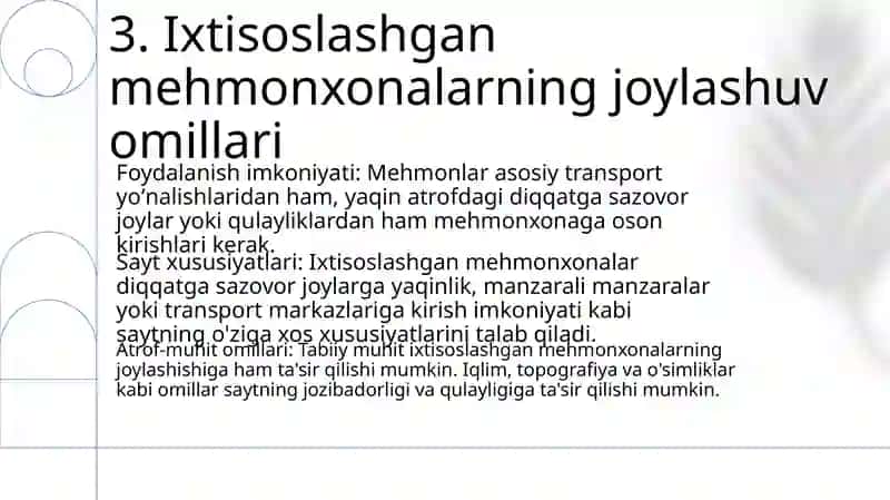 Ixtisoslashgan Mehmonxonalarni Tashkil Etish Geografiyasi 4