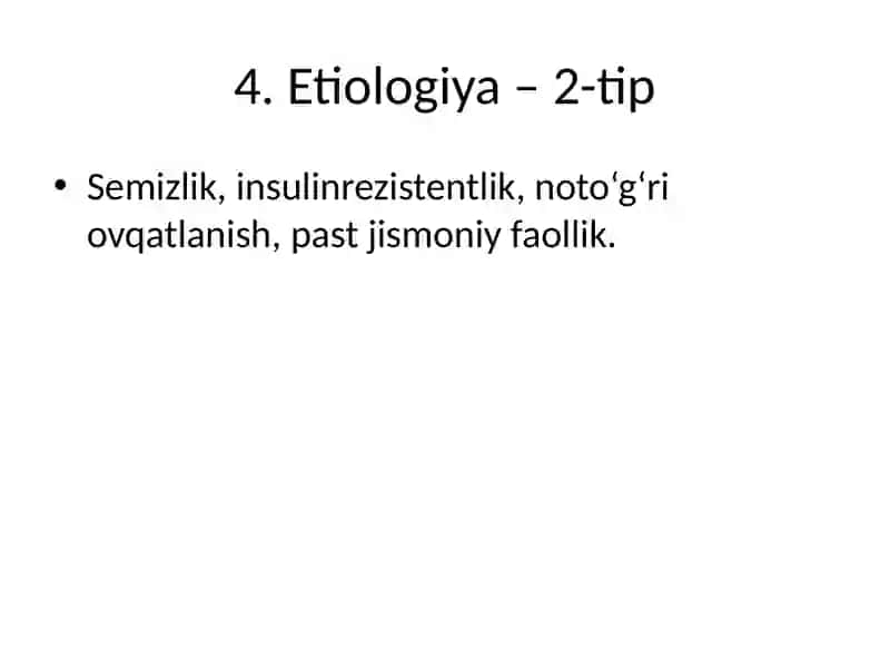 Bolalarda Qandli Diabet Etilogiya,Patogenez, Marfologiya 4