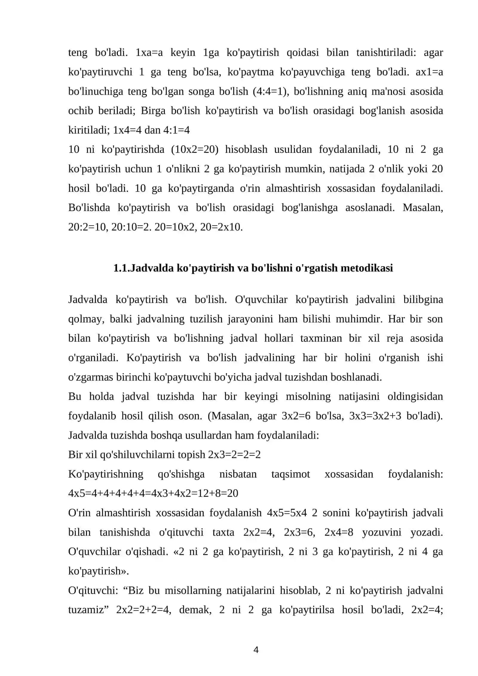 Matematikadan o’tkaziladigan sinfdan tashqari ishlarning mazmuni 4
