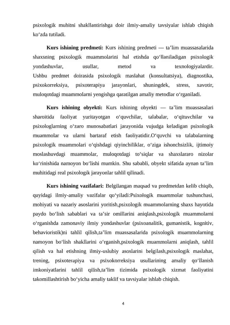 Psixologik muammolarni hal etish usullari 4