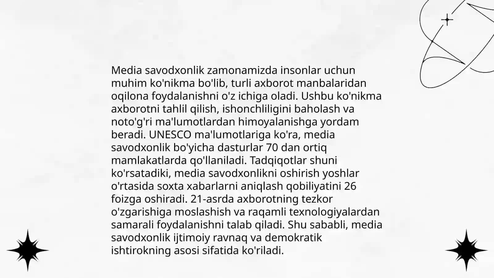 XXl asrda mediasavodxonlikka zarurat 4