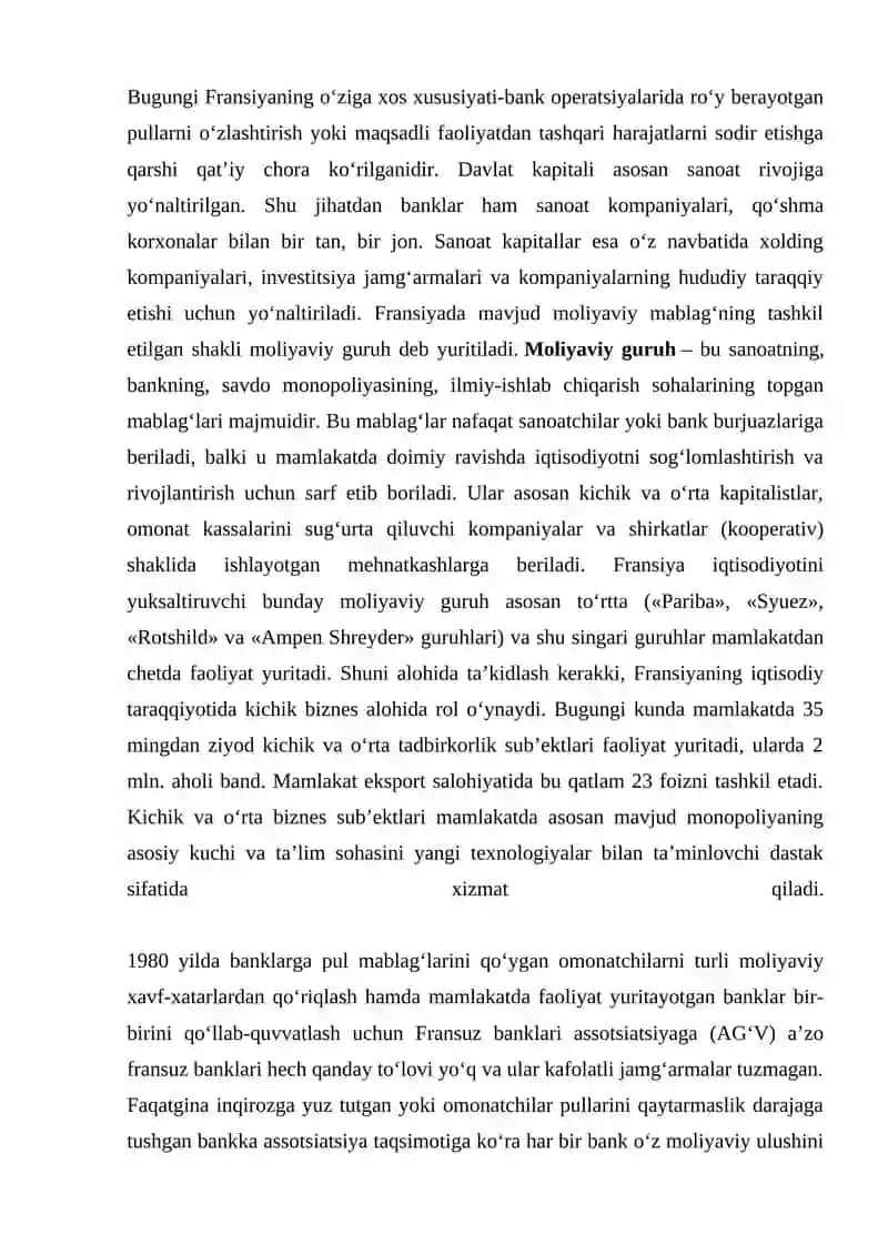 Fransiya Moliya va Soliqlar To'g'risida 4