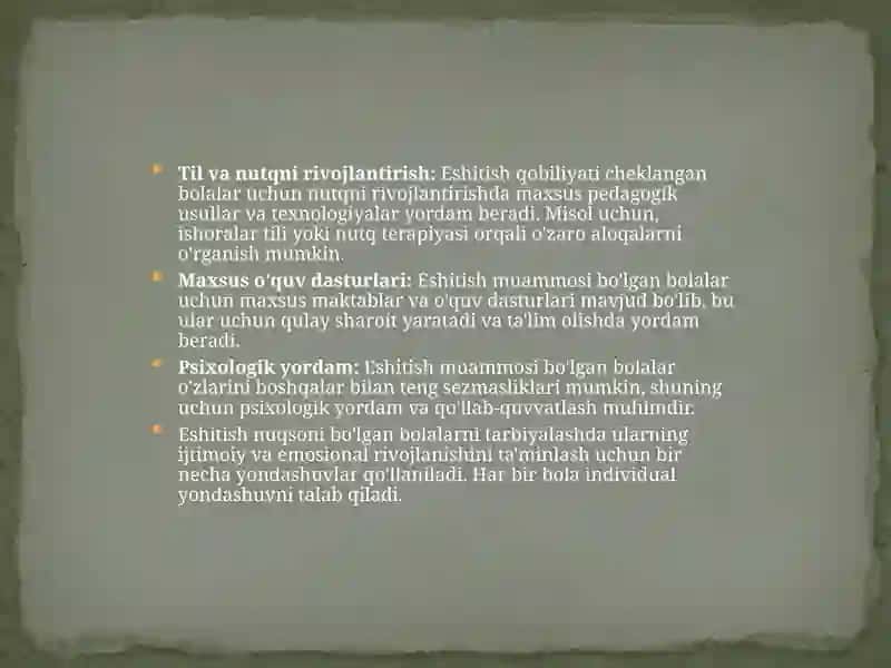 Eshitishda Nuqsoni Bo'lgan Bolalar 4