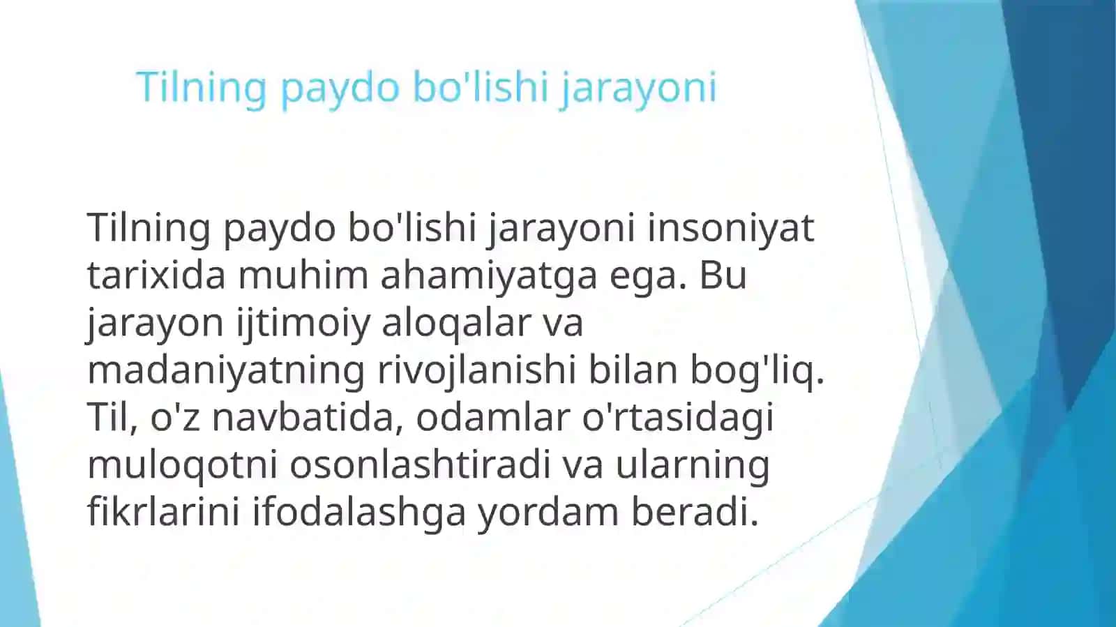 Tilning paydo bo'lishi haqidagi nazariyalar 4