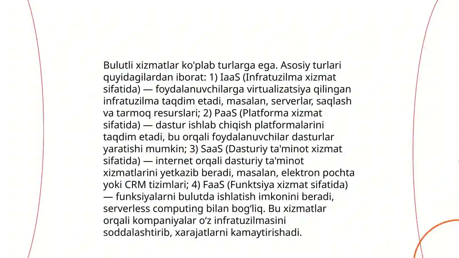 Bulutli hisoblash va tarmoqlar 4